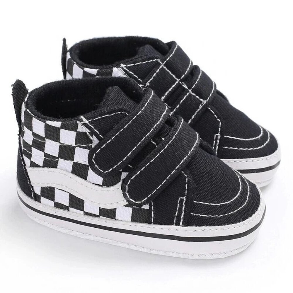 Baby Shoes Plaid Crib Infant Boy Size Soft Sole Girl Toddler Casual size 3